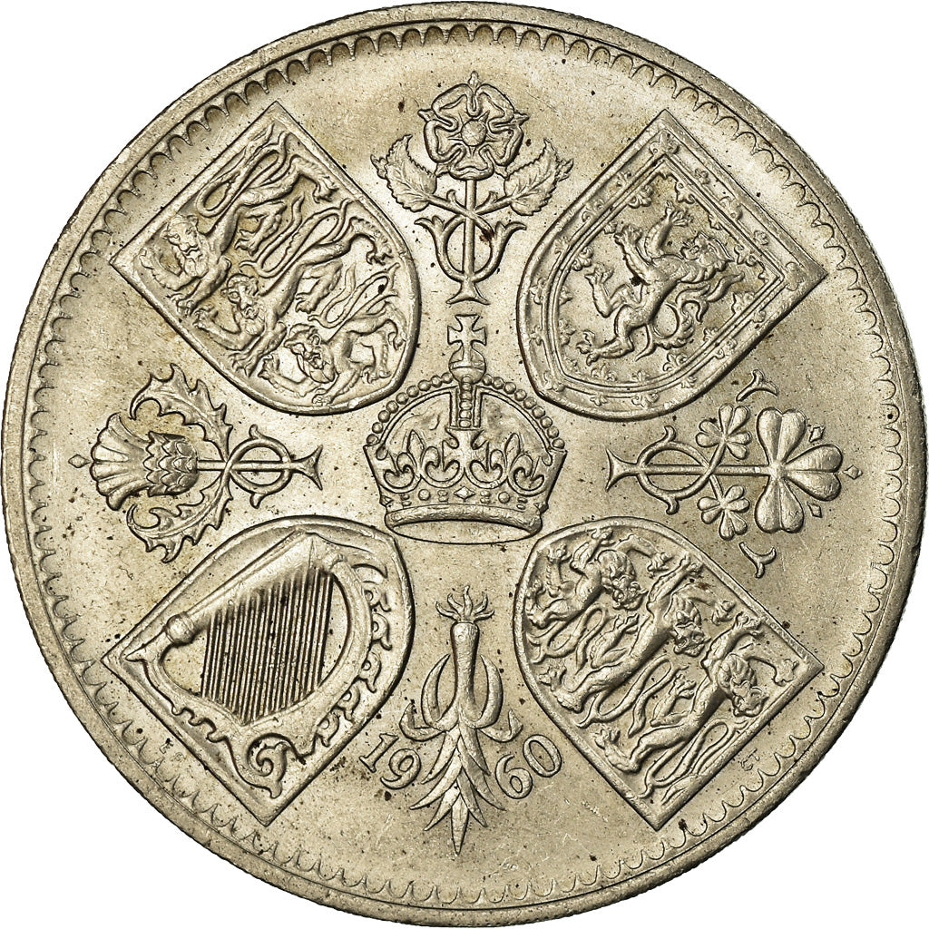 Coin, Great Britain, Elizabeth II, Crown, 1960, MS(63), Copper-nickel, KM:909