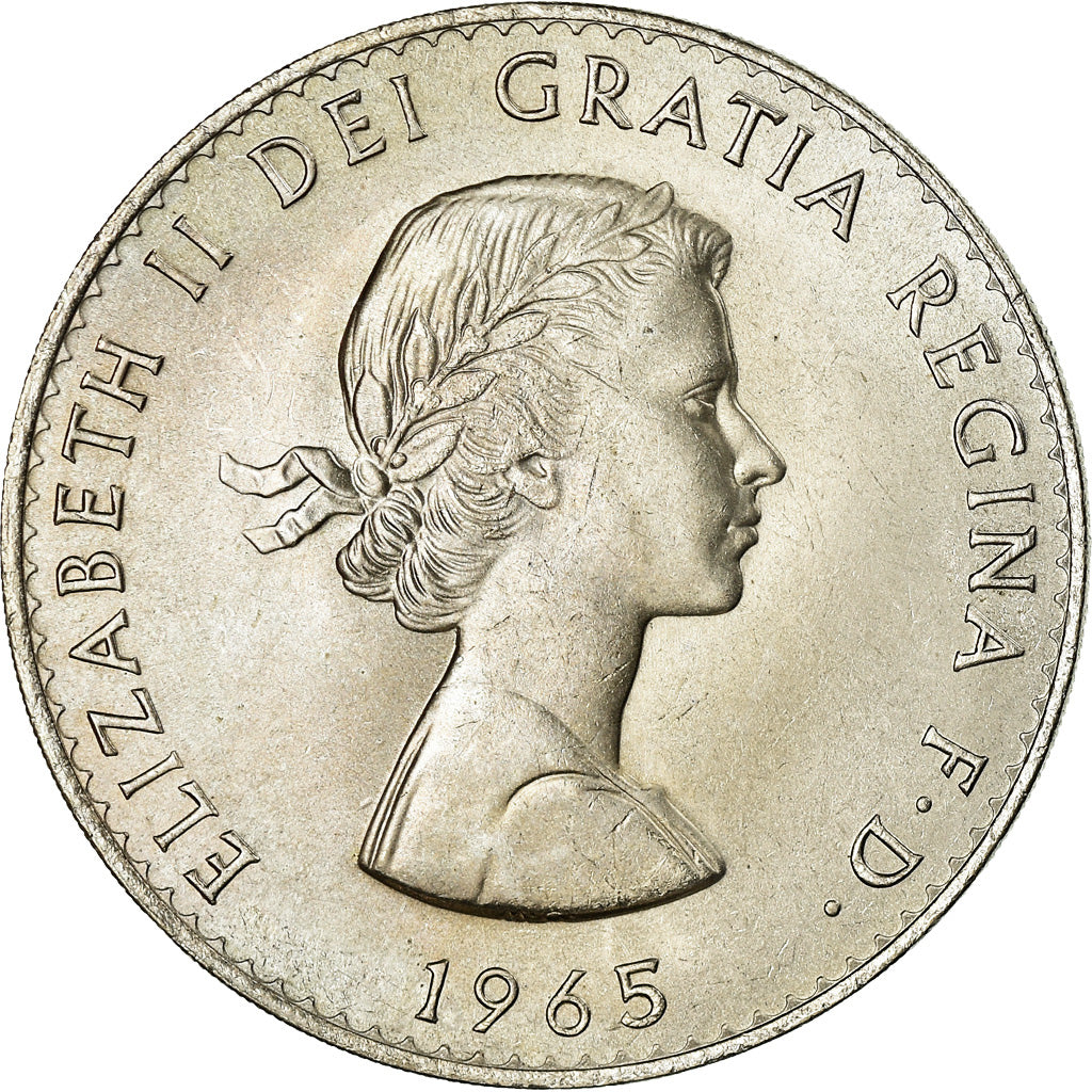 Coin, Great Britain, Elizabeth II, Crown, 1965, AU(55-58), Copper-nickel, KM:910