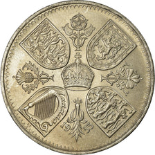Coin, Great Britain, Elizabeth II, Crown, 1953, MS(63), Copper-nickel, KM:894