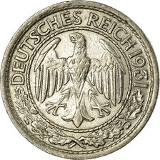 Coin, GERMANY, WEIMAR REPUBLIC, 50 Reichspfennig, 1931, Berlin, EF(40-45)