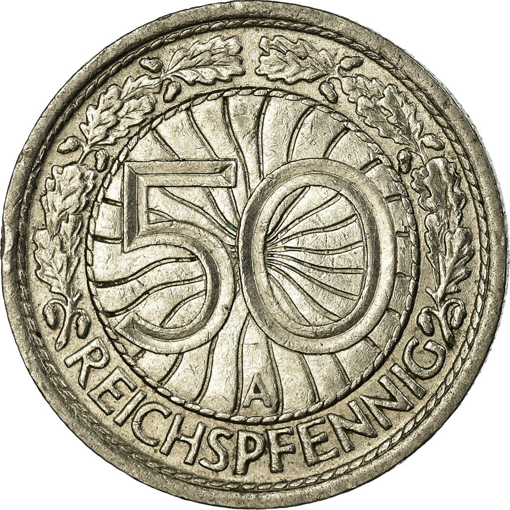 Coin, GERMANY, WEIMAR REPUBLIC, 50 Reichspfennig, 1931, Berlin, EF(40-45)