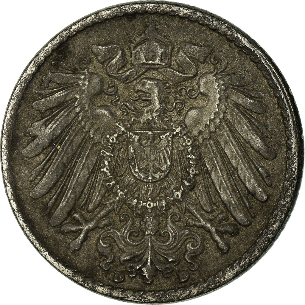 Coin, GERMANY - EMPIRE, 5 Pfennig, 1918, Munich, VF(30-35), Iron, KM:19