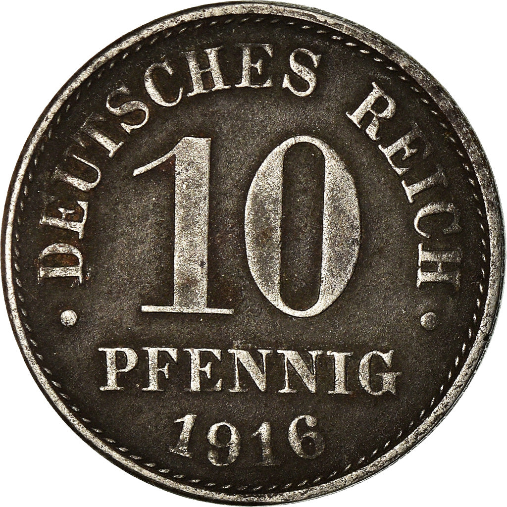 Coin, GERMANY - EMPIRE, 10 Pfennig, 1916, Munich, VF(30-35), Iron, KM:20