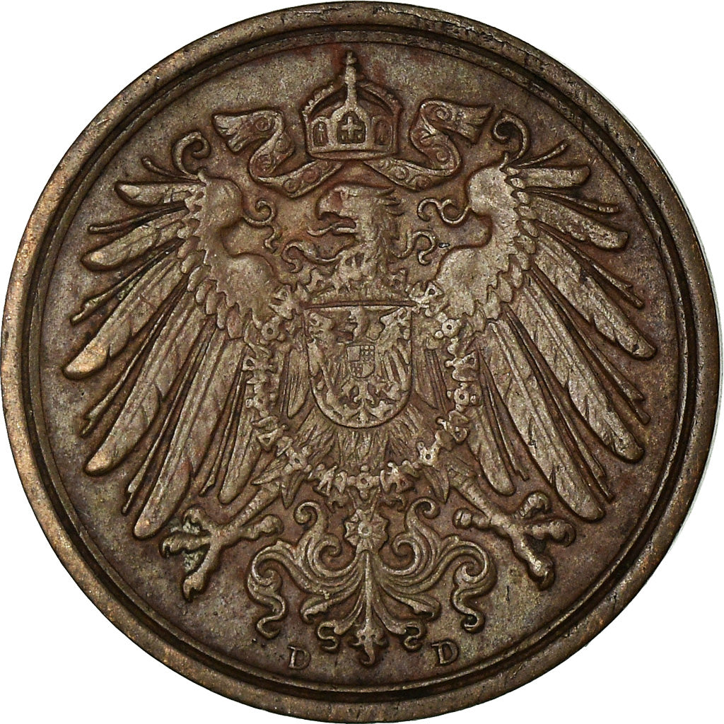 Moeda, ALEMANHA - IMPÉRIO, Wilhelm II, Pfennig, 1900, Munich, VF(30-35), Cobre