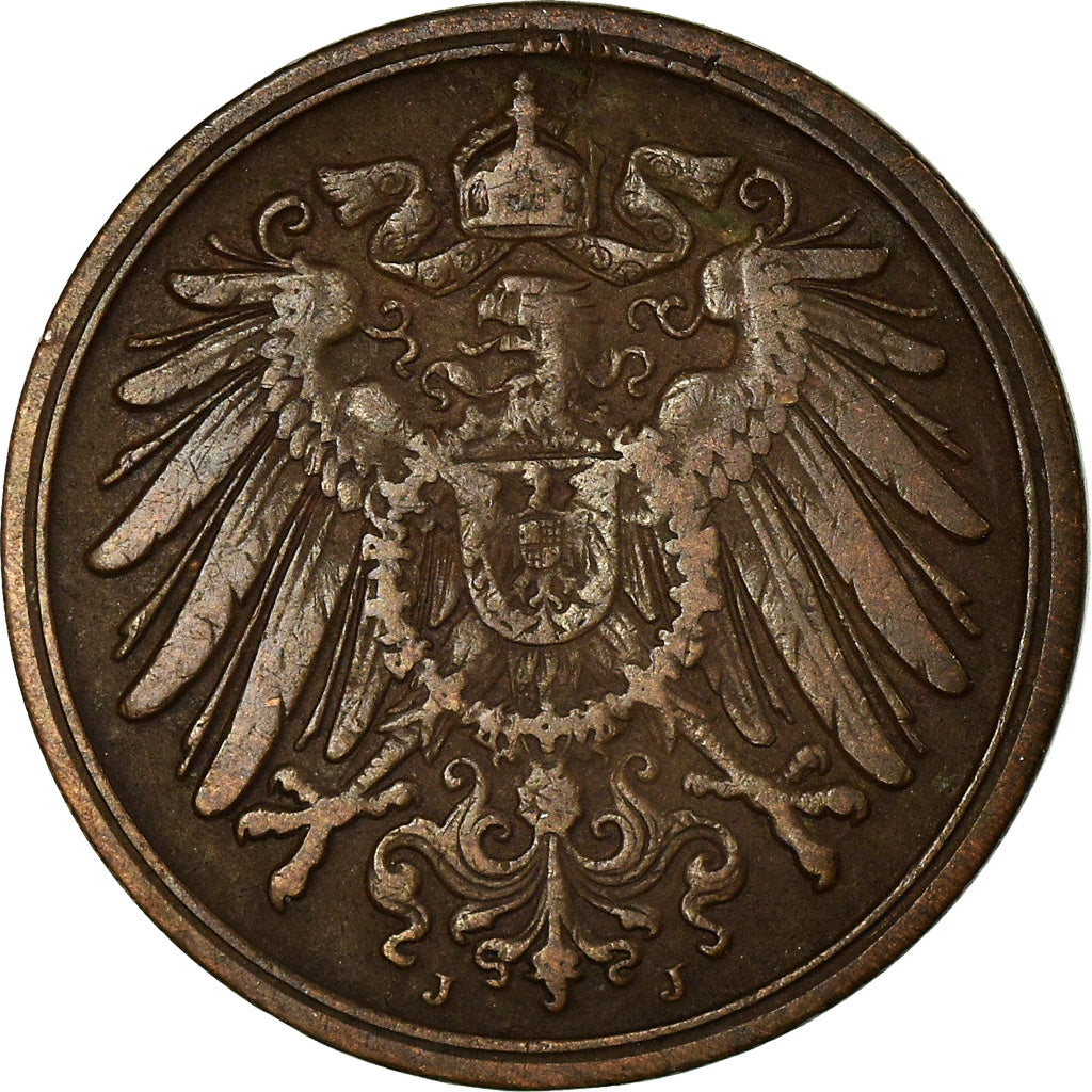 Moeda, ALEMANHA - IMPÉRIO, Wilhelm II, Pfennig, 1908, Hamburg, VF(20-25)