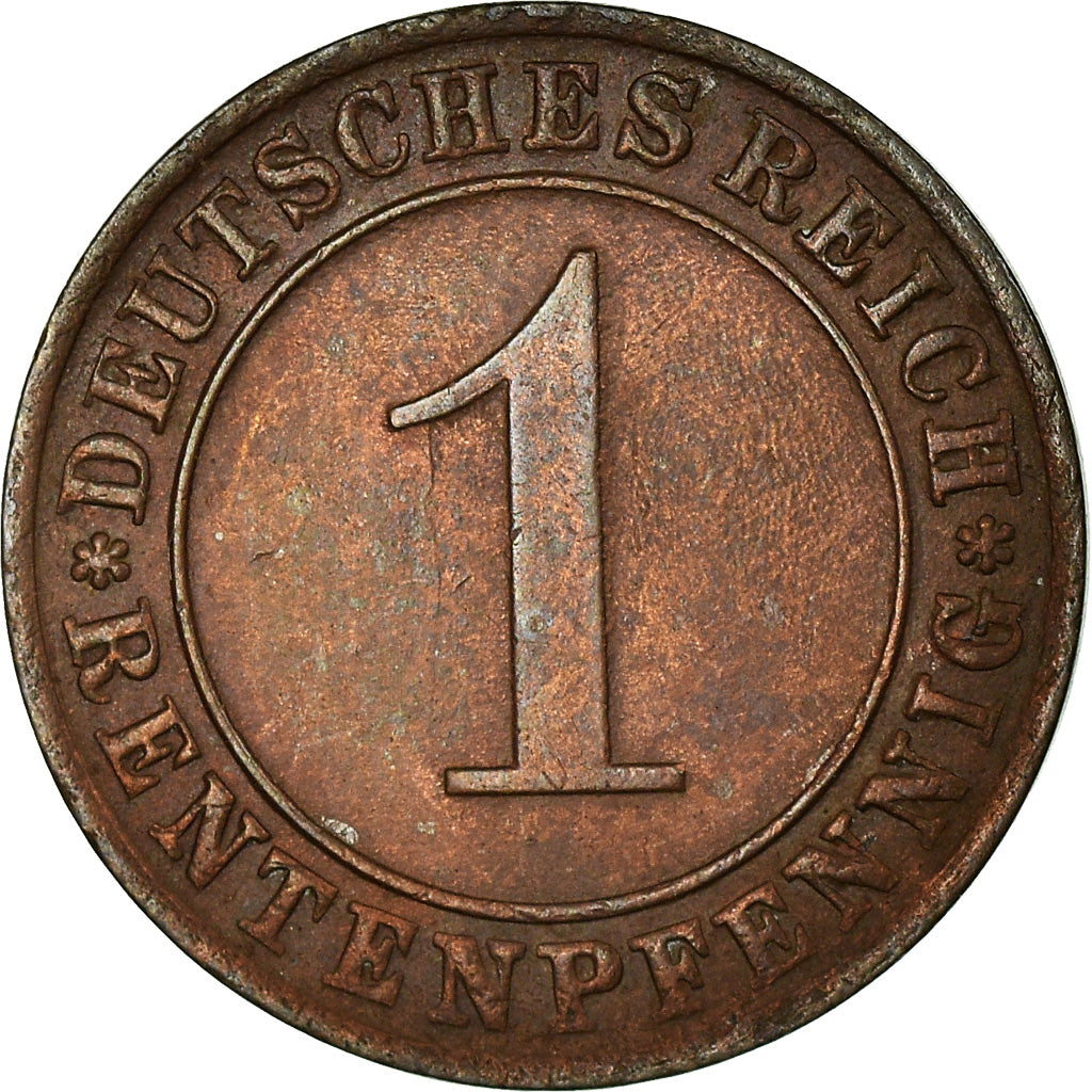 Coin, GERMANY, WEIMAR REPUBLIC, Rentenpfennig, 1923, Berlin, EF(40-45), Bronze