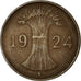 Moneda, ALEMANIA - REPÚBLICA DE WEIMAR, Rentenpfennig, 1924, Berlin, MBC