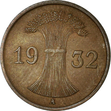 Coin, GERMANY, WEIMAR REPUBLIC, Reichspfennig, 1932, Berlin, EF(40-45), Bronze
