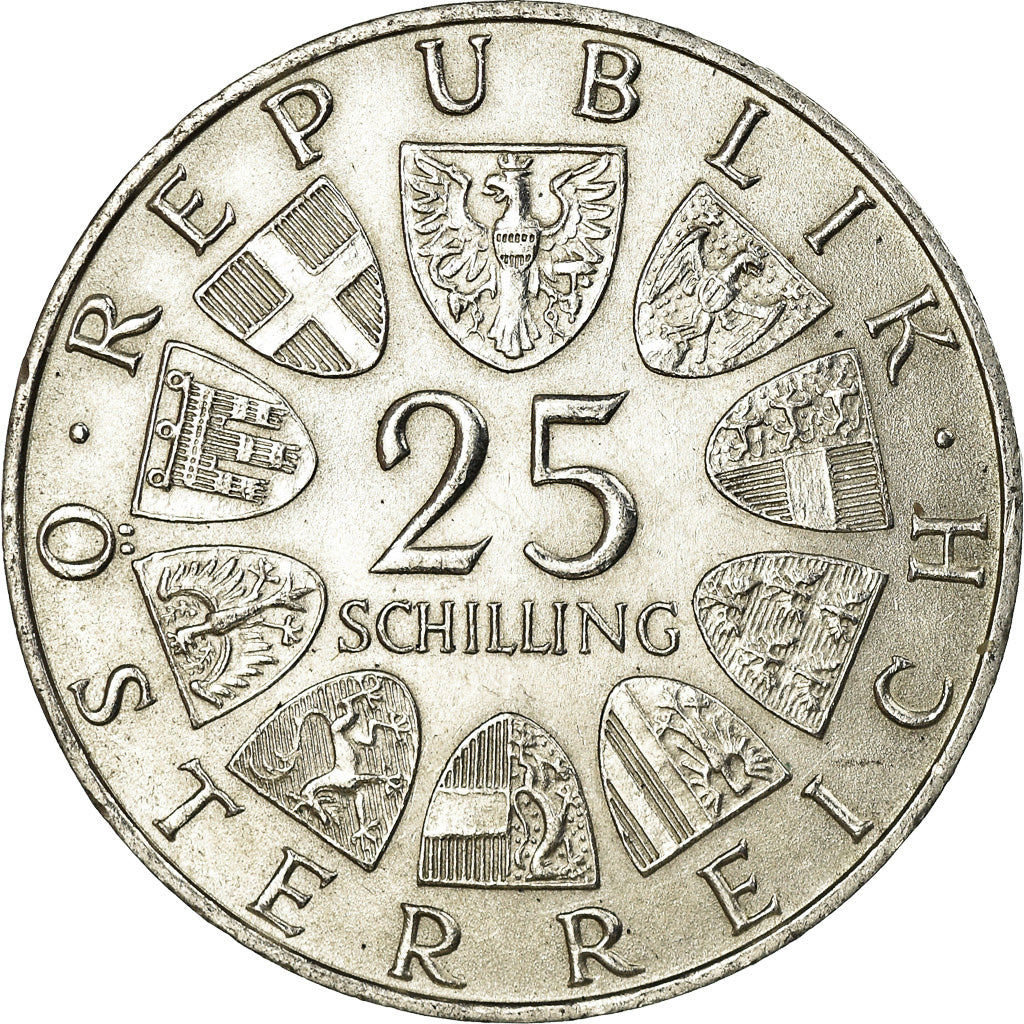 Coin, Austria, 25 Schilling, 1969, AU(55-58), Silver, KM:2905