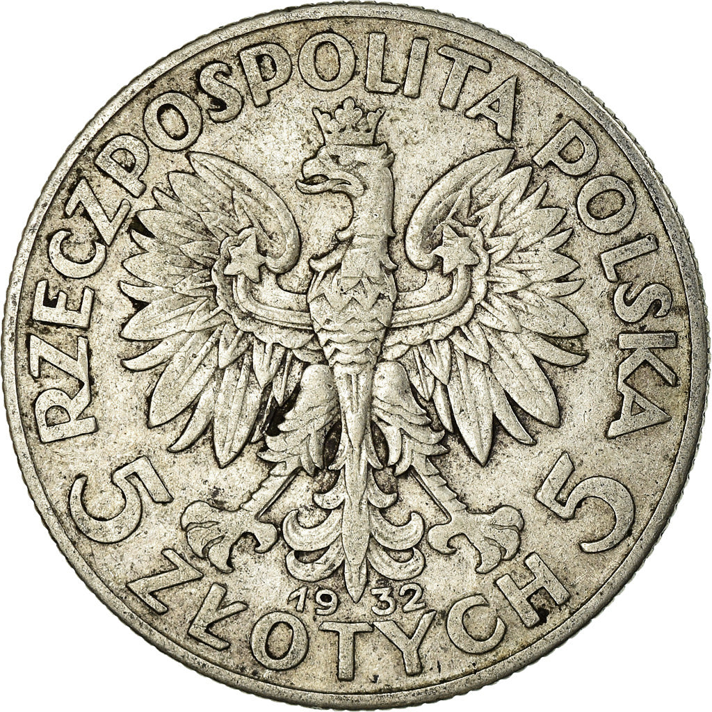 Coin, Poland, 5 Zlotych, 1932, Warsaw, EF(40-45), Silver, KM:21