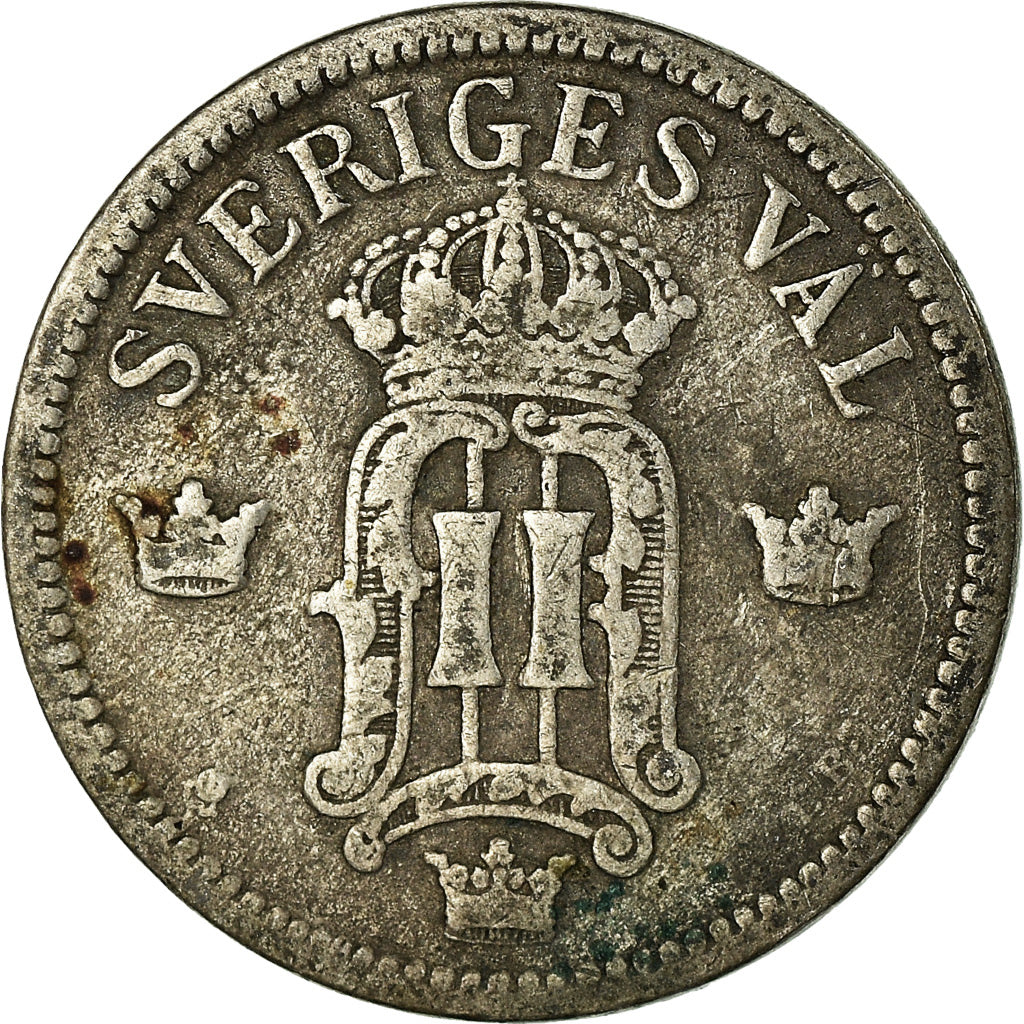 Coin, Sweden, Oscar II, 25 Öre, 1907, EF(40-45), Silver, KM:775