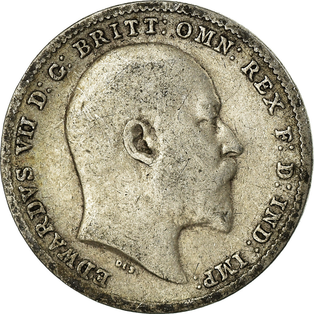 Coin, Great Britain, Edward VII, 3 Pence, 1902, VF(30-35), Silver, KM:797.1