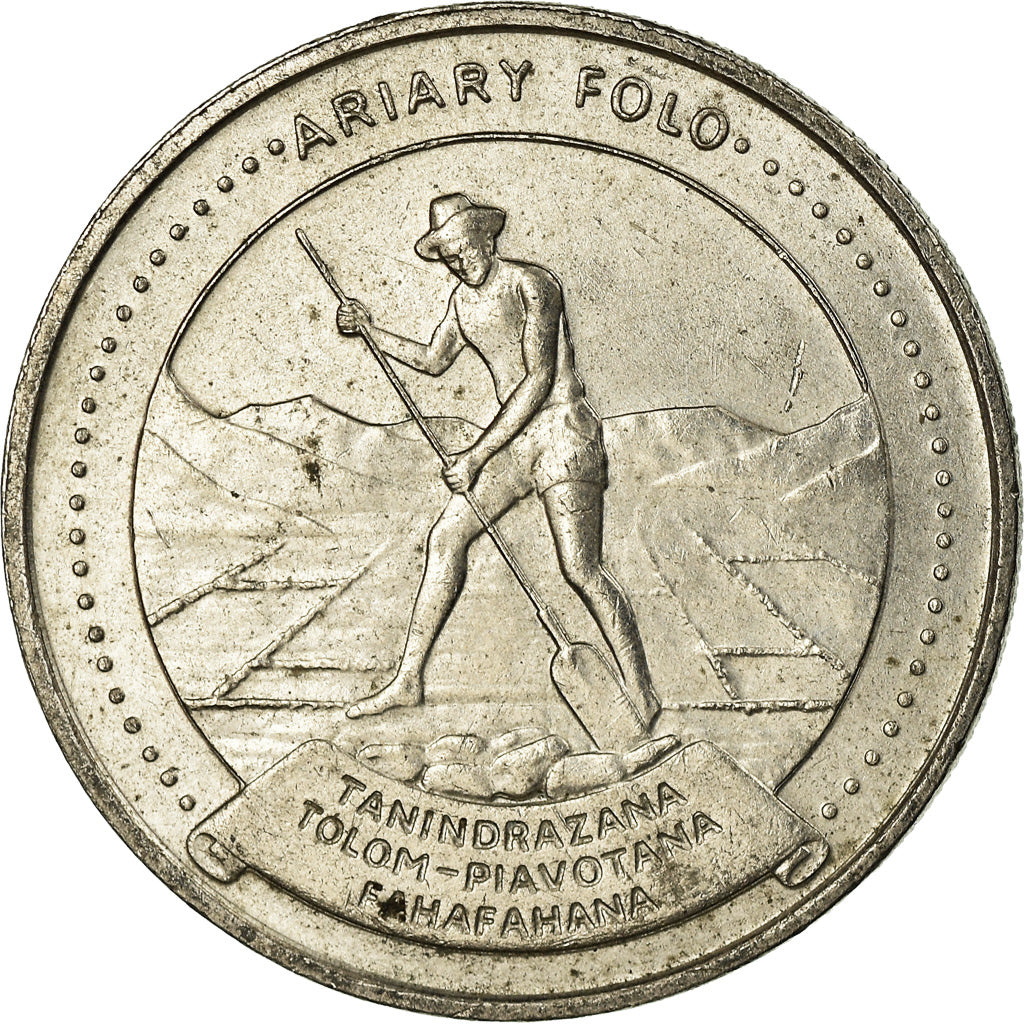 Coin, Madagascar, 10 Ariary, 1983, EF(40-45), Copper-nickel, KM:13b