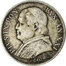 Coin, ITALIAN STATES, PAPAL STATES, Pius IX, Lira, 1866, Rome, VF(20-25)