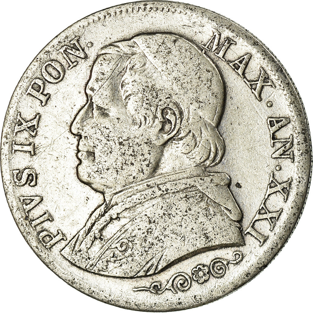 Monnaie, États italiens, PAPAL STATES, Pius IX, Lira, 1867, Rome, TTB, Argent