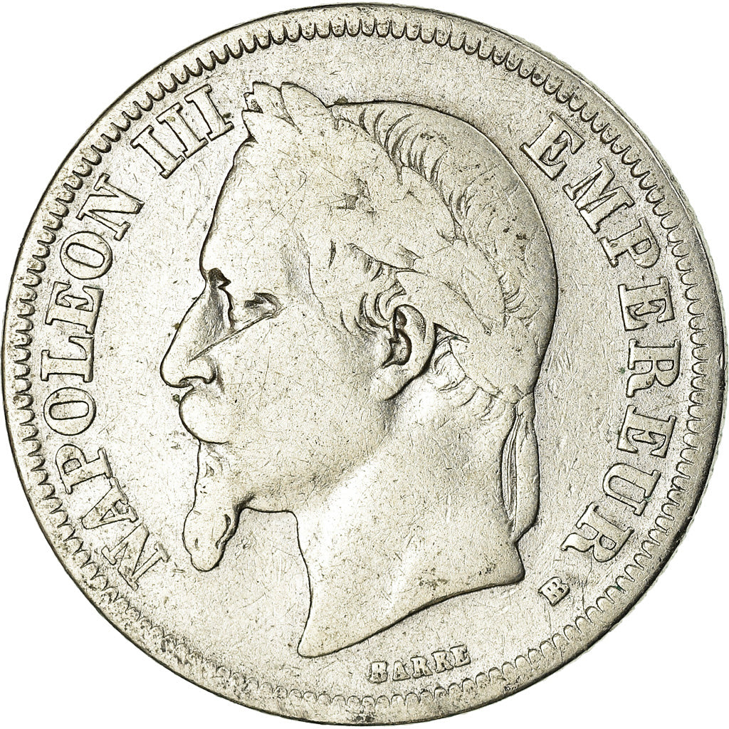 Moeda, França, Napoleon III, Napoléon III, 2 Francs, 1866, Strasbourg