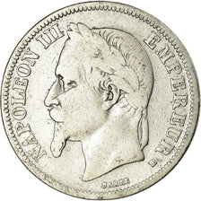 Moeda, França, Napoleon III, Napoléon III, 2 Francs, 1866, Strasbourg