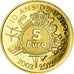 France, 5 Euro, 10 ans de l'Euro, 2012, MS(65-70), Gold