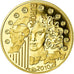 França, 5 Euro, Abbaye de Cluny, Europa, 2010, MS(65-70), Dourado