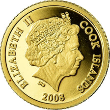 Moneta, Isole Cook, Aristotle, 5 Dollars, 2008, FDC, Oro
