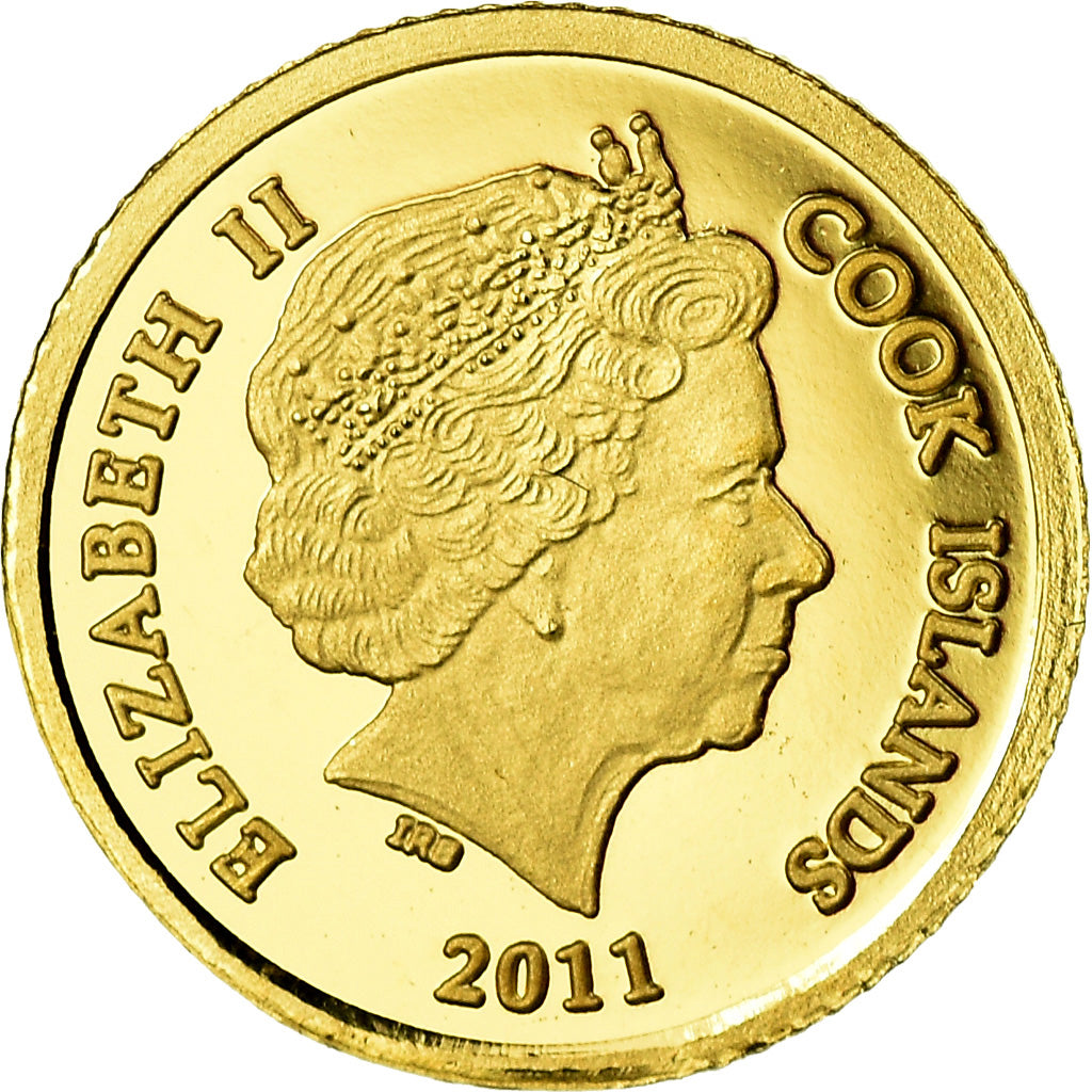 Coin, Cook Islands, Tangaroa, 5 Dollars, 2011, MS(65-70), Gold