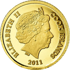 Coin, Cook Islands, Tangaroa, 5 Dollars, 2011, MS(65-70), Gold