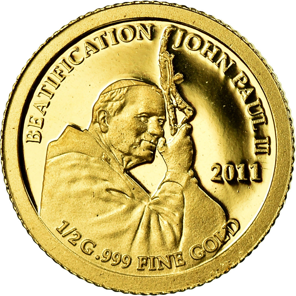 Coin, Samoa, Beatification of Pope John Paul II, Dollar, 2011, MS(65-70), Gold
