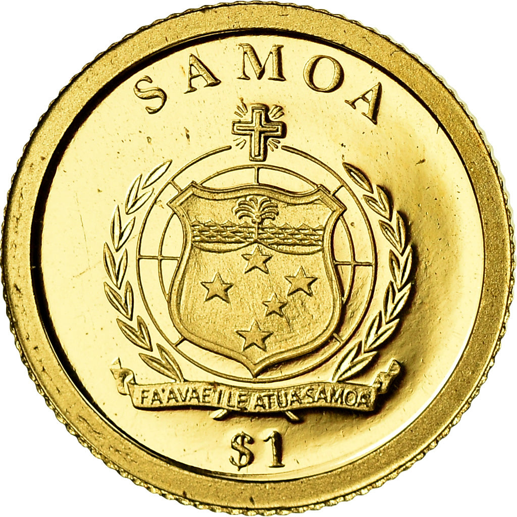Coin, Samoa, Beatification of Pope John Paul II, Dollar, 2011, MS(65-70), Gold