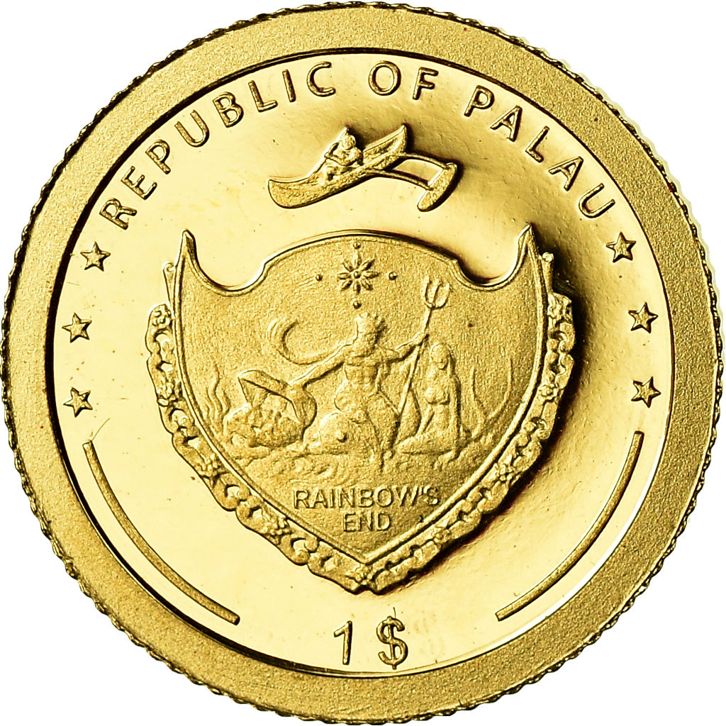 Coin, Palau, Hercule, Dollar, 2009, MS(65-70), Gold