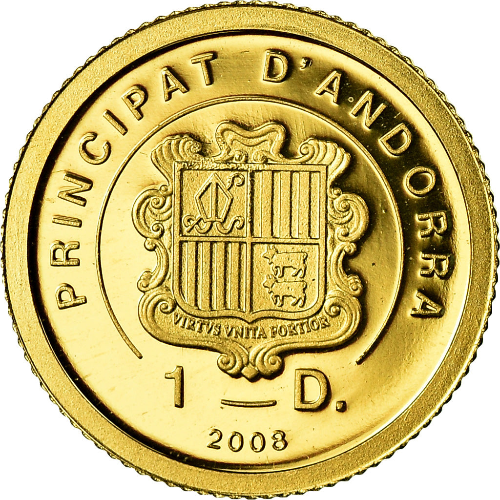 Moneta, Andorra, Vénus de Milo, Diner, 2008, FDC, Oro