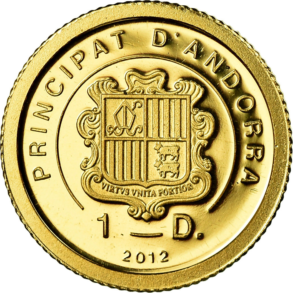 Coin, Andorra, Jeanne d'Arc, Diner, 2012, MS(65-70), Gold