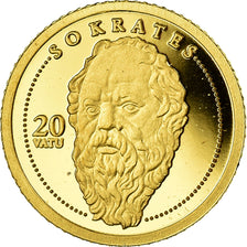 Coin, Vanuatu, Socrate, 20 Vatu, 2008, MS(65-70), Gold