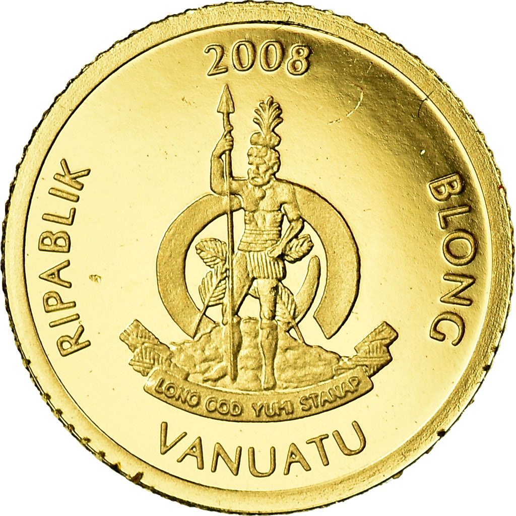 Coin, Vanuatu, Socrate, 20 Vatu, 2008, MS(65-70), Gold
