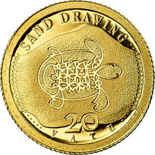 Moneta, Vanuatu, Sand drawing, 20 Vatu, 2011, FDC, Oro