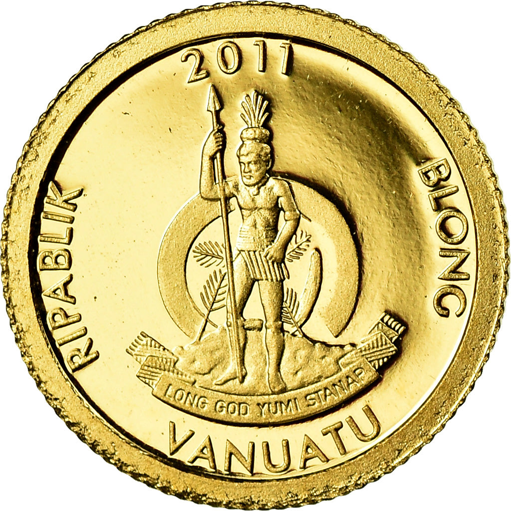 Moneta, Vanuatu, Sand drawing, 20 Vatu, 2011, FDC, Oro