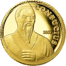 Coin, Cambodia, Confucius, 5000 Riels, 2007, MS(65-70), Gold
