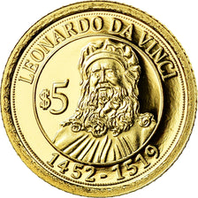 Coin, Nauru, Leonard De Vinci, 5 Dollars, 2010, MS(65-70), Gold