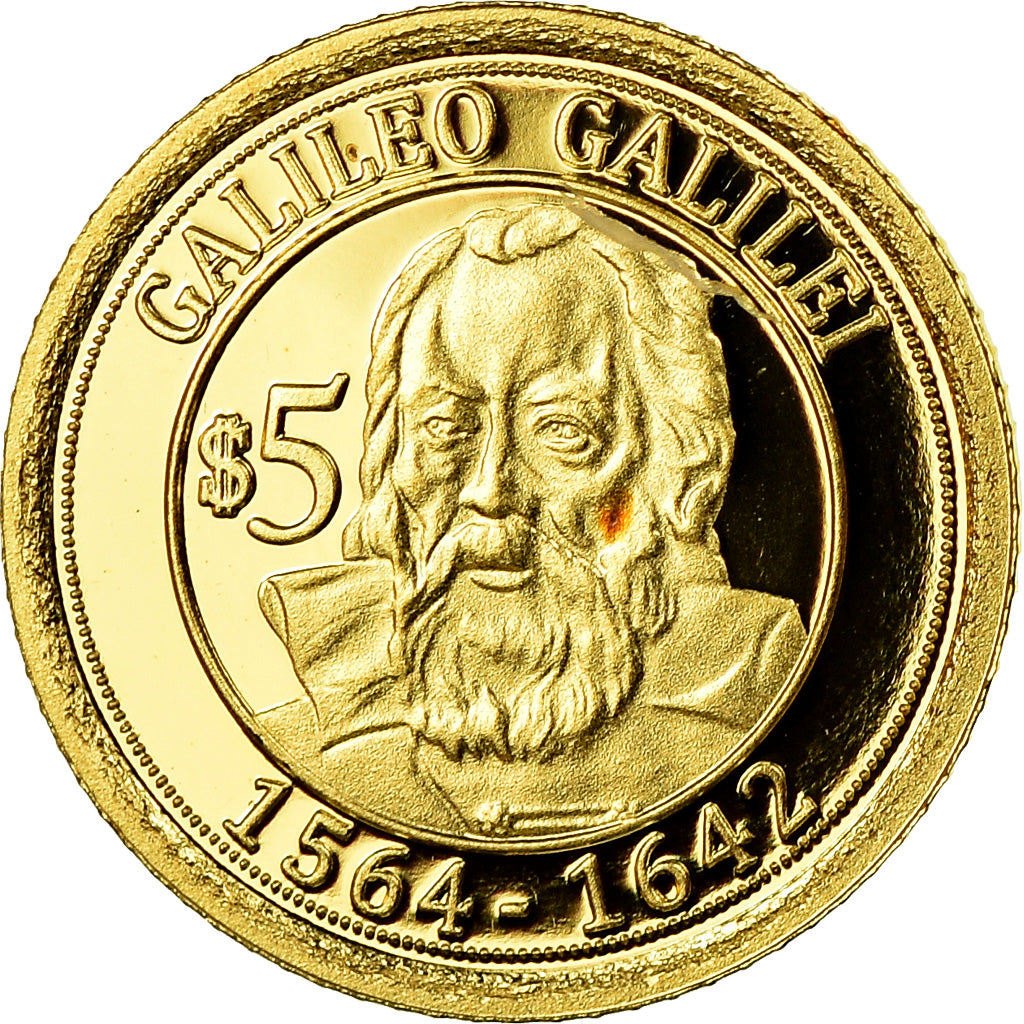 Coin, Nauru, Galileo Galilei, 5 Dollars, 2010, MS(65-70), Gold