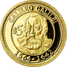 Coin, Nauru, Galileo Galilei, 5 Dollars, 2010, MS(65-70), Gold