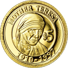 Coin, Nauru, Mother Teresa, 5 Dollars, 2010, MS(65-70), Gold