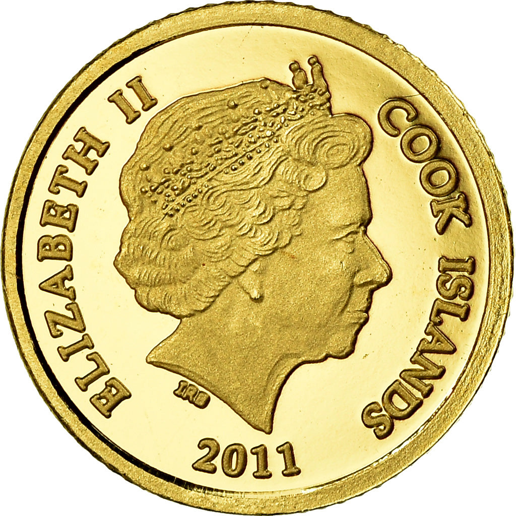 Coin, Cook Islands, Tangaroa, 5 Dollars, 2011, MS(65-70), Gold