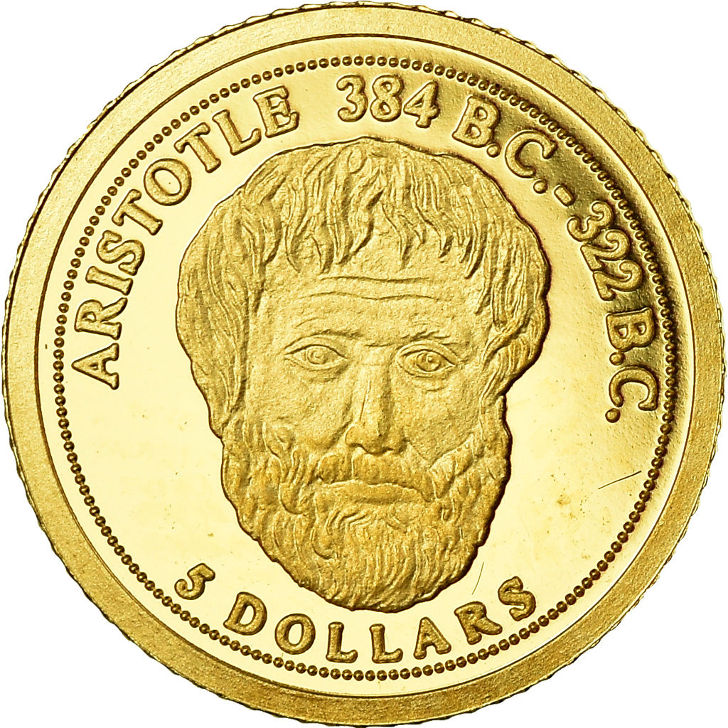 Coin, Cook Islands, Aristotle, 5 Dollars, 2008, MS(65-70), Gold