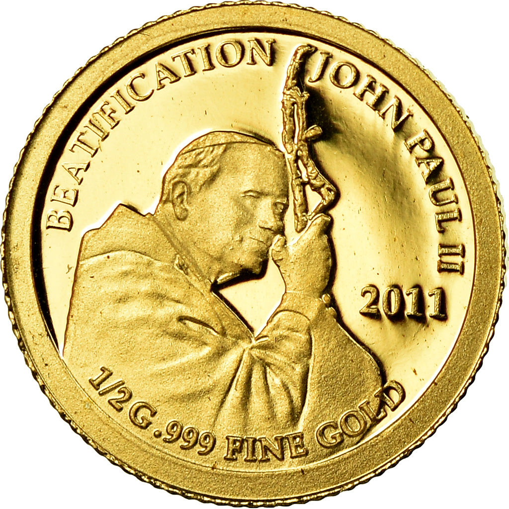Coin, Samoa, Beatification of Pope John Paul II, Dollar, 2011, MS(65-70), Gold