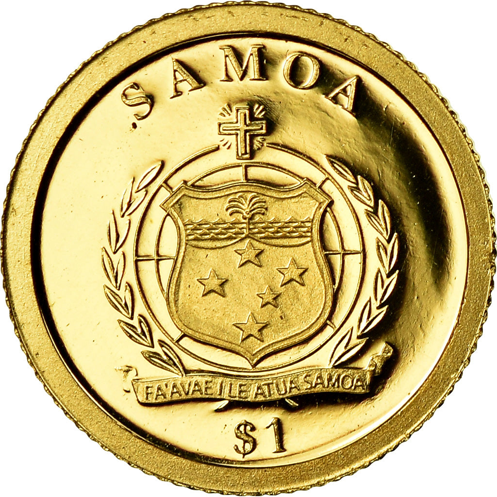 Coin, Samoa, Beatification of Pope John Paul II, Dollar, 2011, MS(65-70), Gold