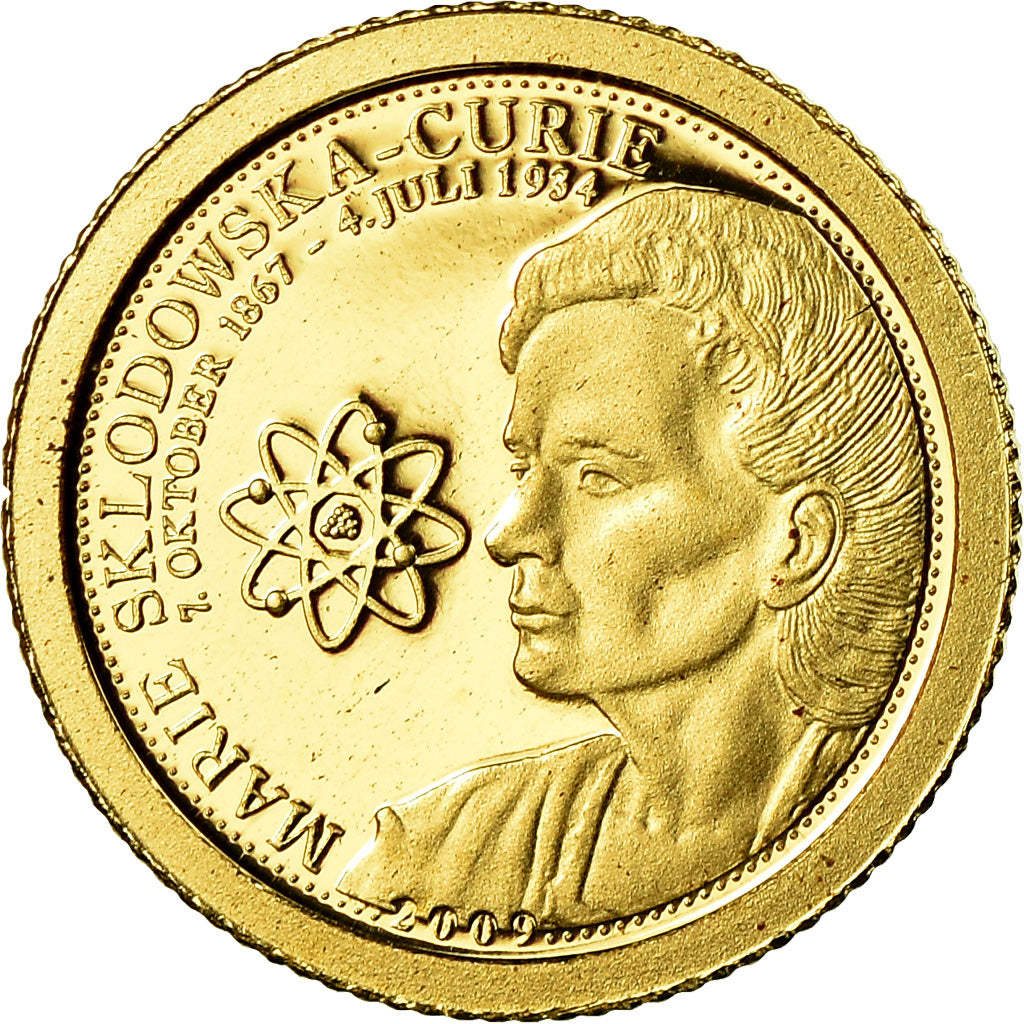 Coin, Samoa, Marie Curie, Dollar, 2009, MS(65-70), Gold