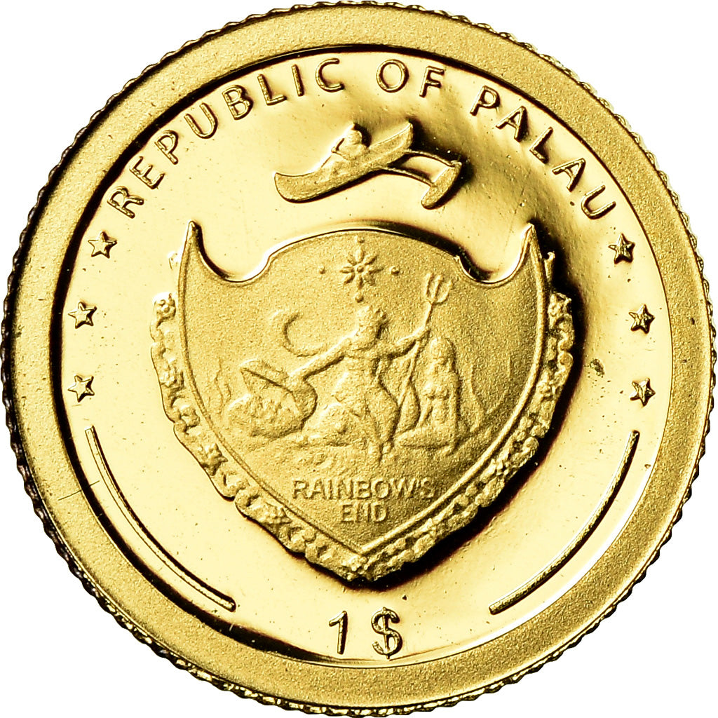 Coin, Palau, Bull - Bear, Dollar, 2007, MS(65-70), Gold