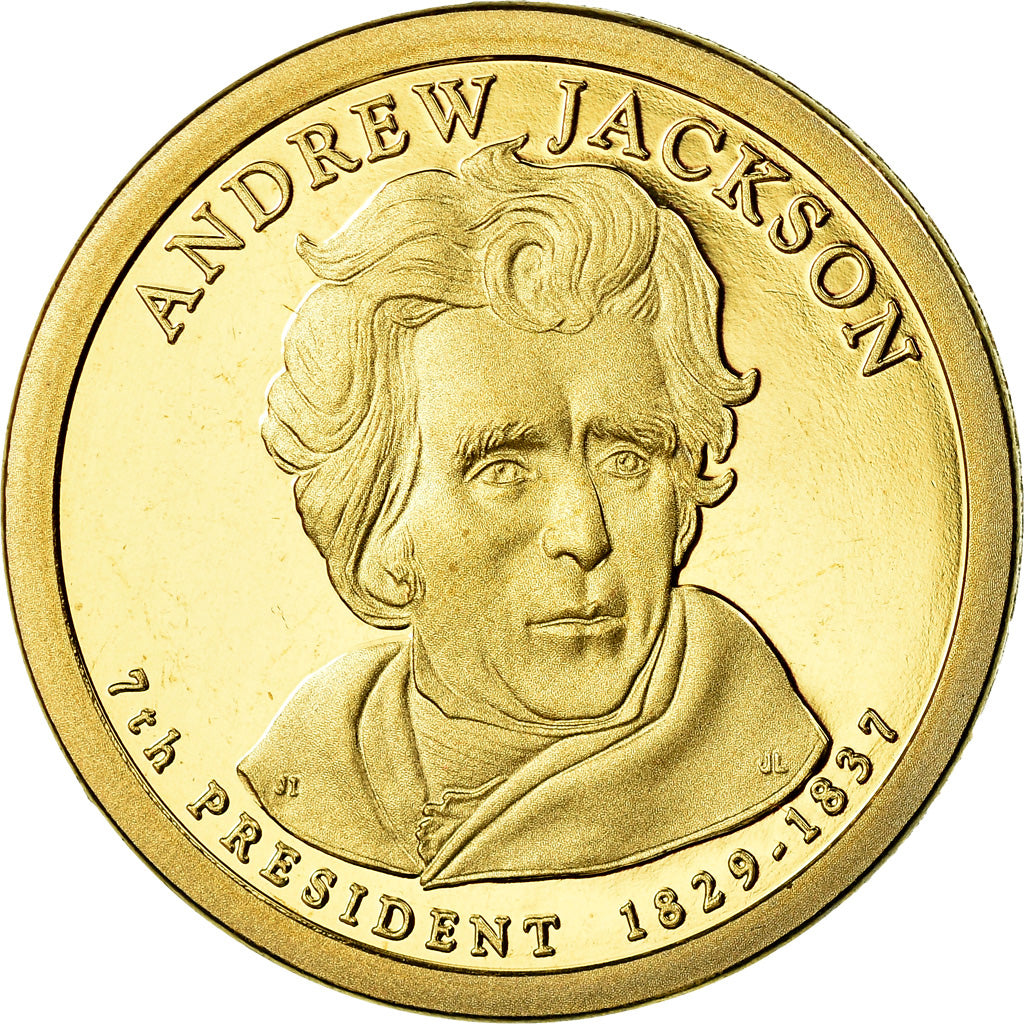 Coin, United States, Dollar, 2008, Andrew Jackson, U.S. Mint, Philadelphia,