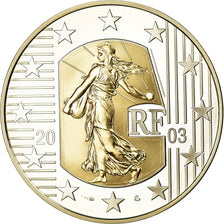 France, 5 Euro, Liberté Egalité Fraternité, 2003, Proof, FDC, Bi-Metallic