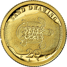 Coin, Vanuatu, Sand drawing, 20 Vatu, 2011, MS(65-70), Gold