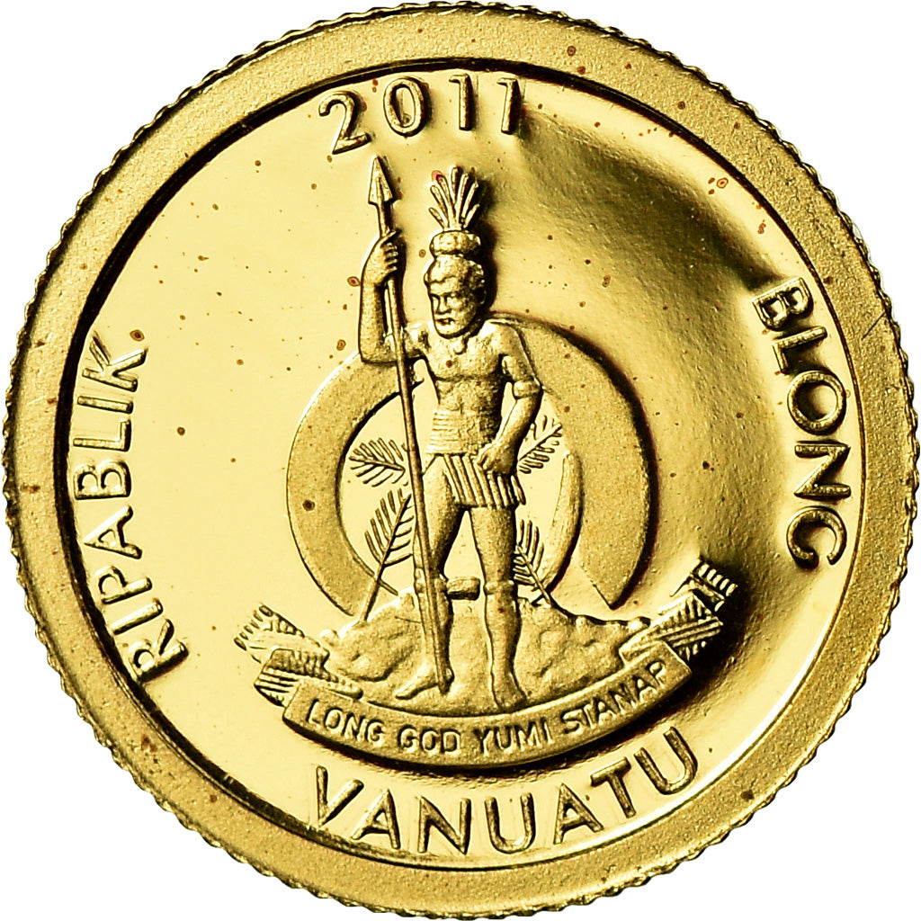 Coin, Vanuatu, Sand drawing, 20 Vatu, 2011, MS(65-70), Gold